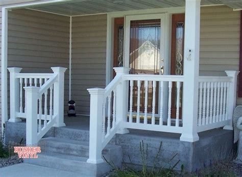 white vinyl front porch railing